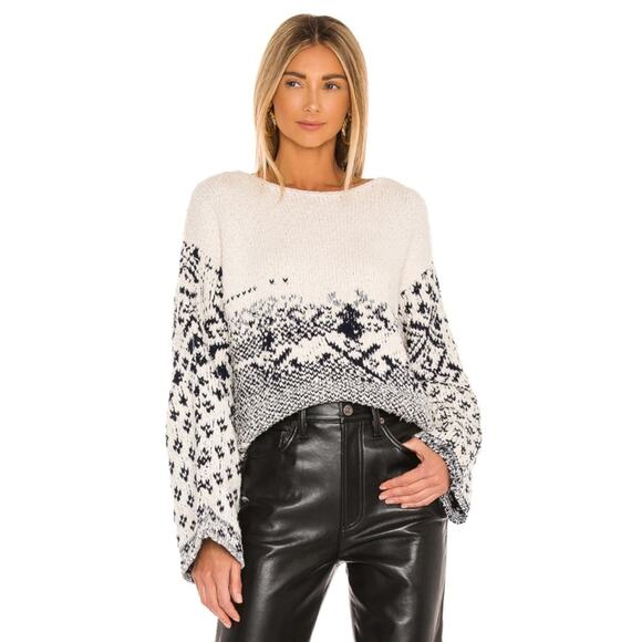 New Free People Midnight Beach Pullover in Evening Ivory Combo Women's Size XS - Picture 1 of 10